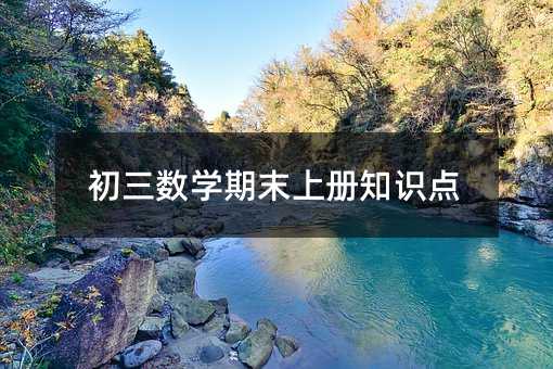 初三数学期末上册知识点