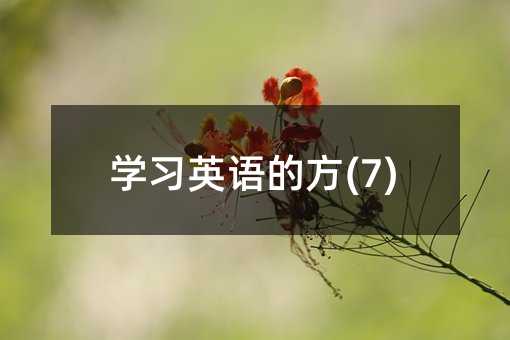 学习英语的方(7)