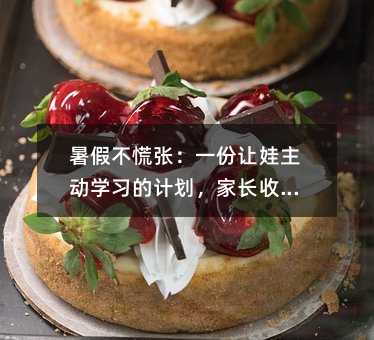 暑假不慌张:一份让娃主动学习的计划,家长收藏!