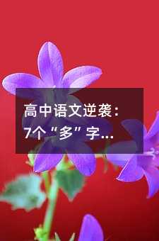 高中语文逆袭:7个“多”字诀,轻松突破120分大关!