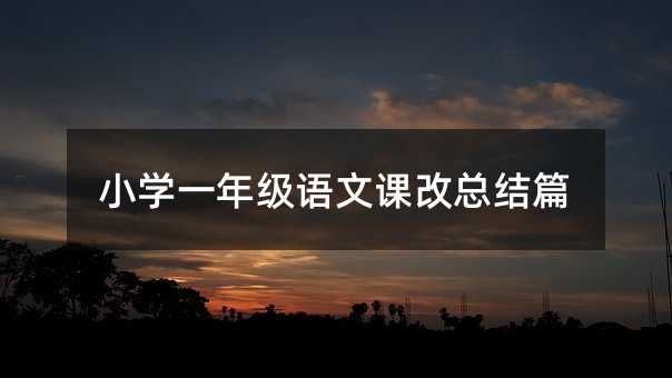 小学一年级语文课改总结篇