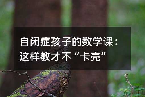 自闭症孩子的数学课:这样教才不“卡壳”