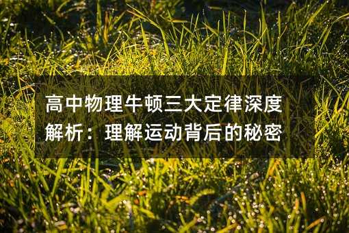 高中物理牛顿三大定律深度解析:理解运动背后的秘密